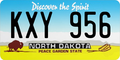 ND license plate KXY956