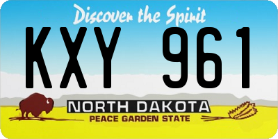 ND license plate KXY961