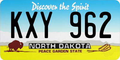 ND license plate KXY962
