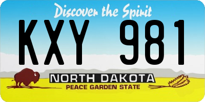 ND license plate KXY981