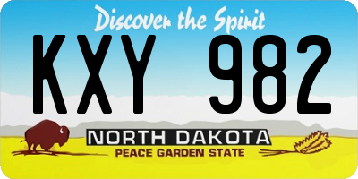 ND license plate KXY982