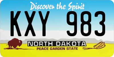 ND license plate KXY983