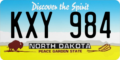 ND license plate KXY984