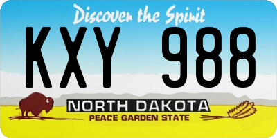 ND license plate KXY988