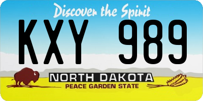ND license plate KXY989
