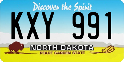 ND license plate KXY991