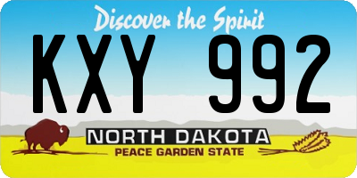 ND license plate KXY992