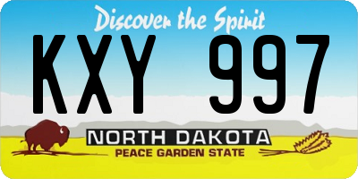 ND license plate KXY997