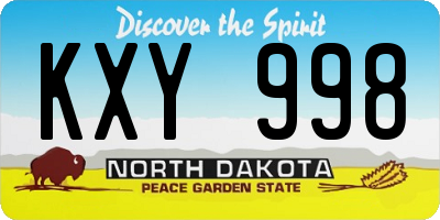 ND license plate KXY998