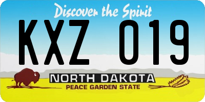 ND license plate KXZ019