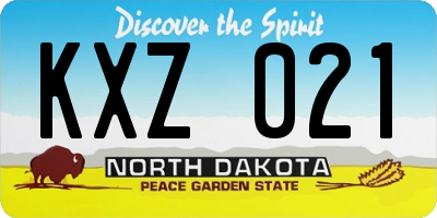 ND license plate KXZ021