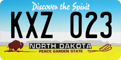 ND license plate KXZ023