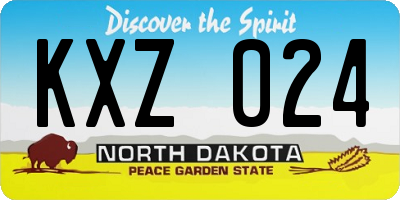 ND license plate KXZ024