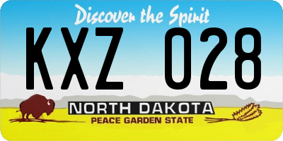 ND license plate KXZ028