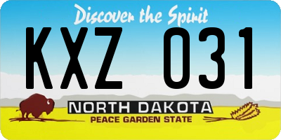 ND license plate KXZ031