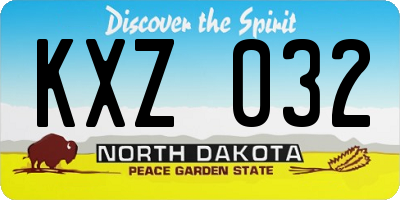 ND license plate KXZ032