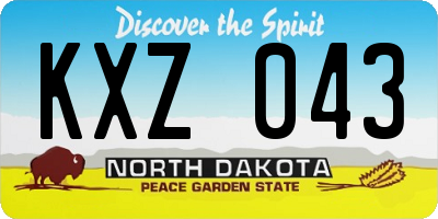 ND license plate KXZ043