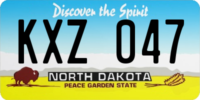 ND license plate KXZ047