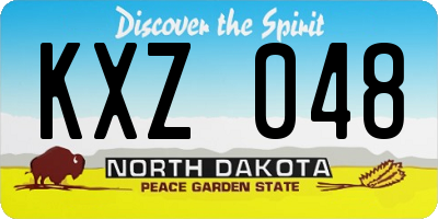 ND license plate KXZ048