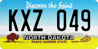 ND license plate KXZ049