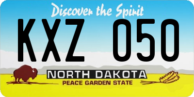 ND license plate KXZ050