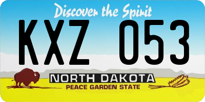ND license plate KXZ053