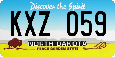ND license plate KXZ059