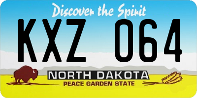 ND license plate KXZ064