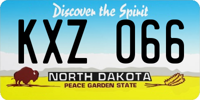 ND license plate KXZ066