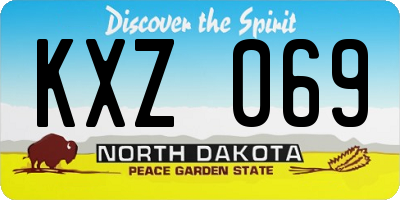 ND license plate KXZ069