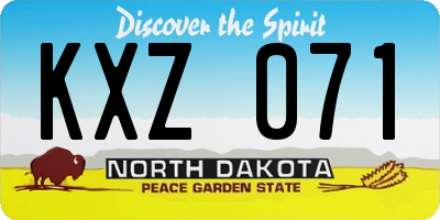 ND license plate KXZ071