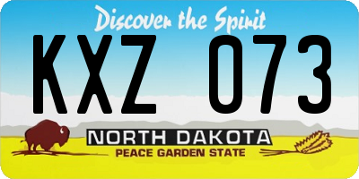 ND license plate KXZ073
