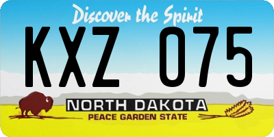 ND license plate KXZ075