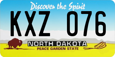 ND license plate KXZ076