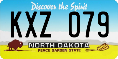 ND license plate KXZ079