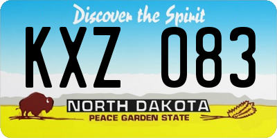 ND license plate KXZ083