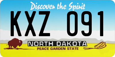 ND license plate KXZ091