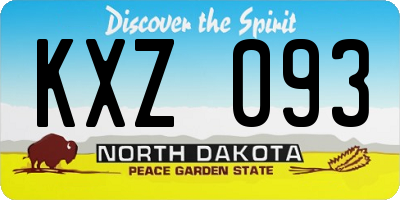 ND license plate KXZ093