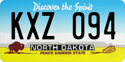 ND license plate KXZ094