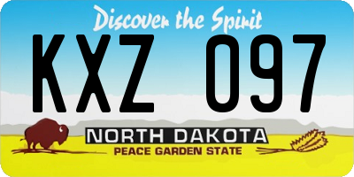 ND license plate KXZ097