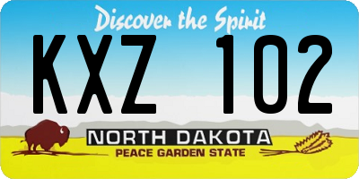 ND license plate KXZ102