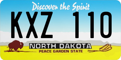 ND license plate KXZ110