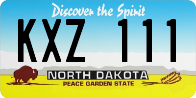 ND license plate KXZ111