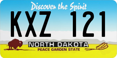 ND license plate KXZ121