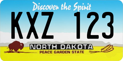 ND license plate KXZ123