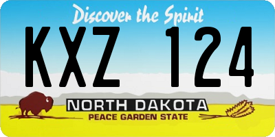 ND license plate KXZ124