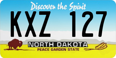 ND license plate KXZ127