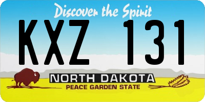 ND license plate KXZ131