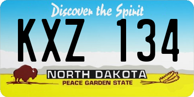 ND license plate KXZ134