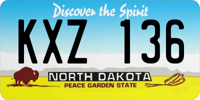 ND license plate KXZ136
